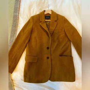 Frank and Oak Tweed Blazer in Golden Brown